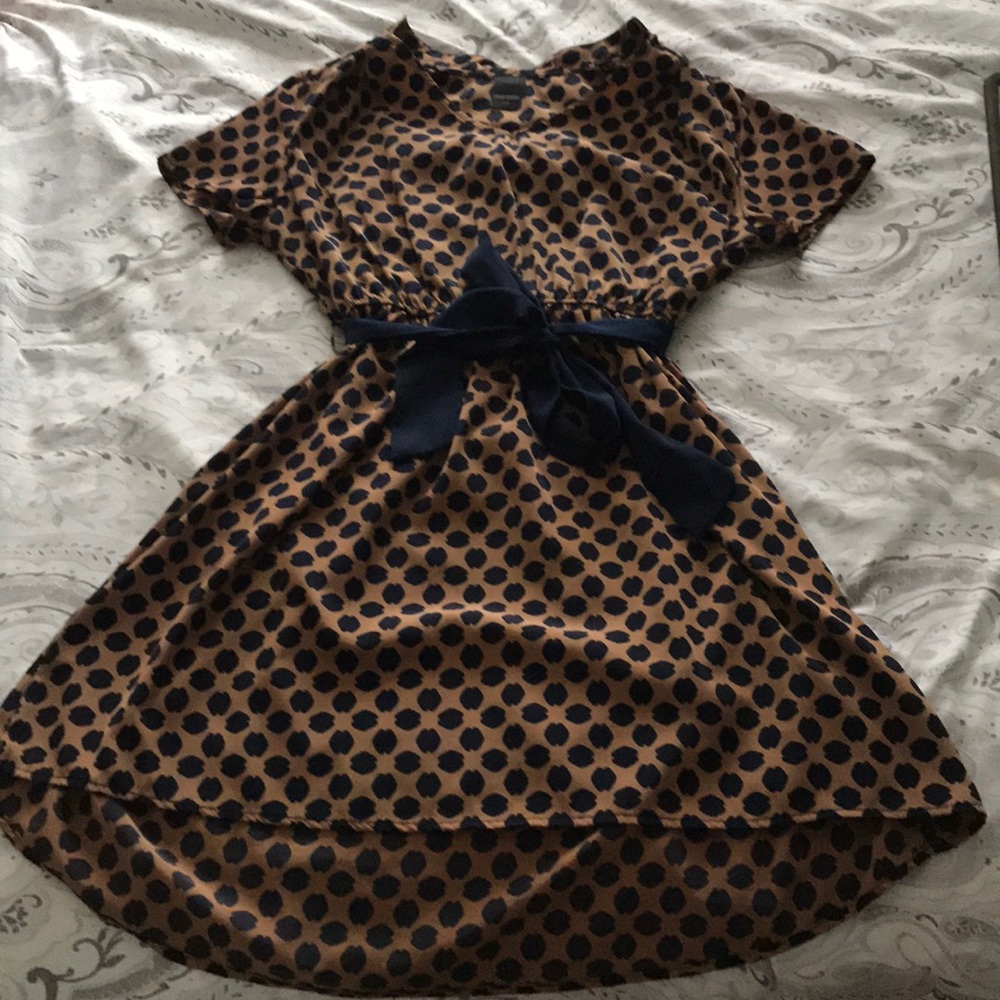 Tan and navy Mini Dress with belt